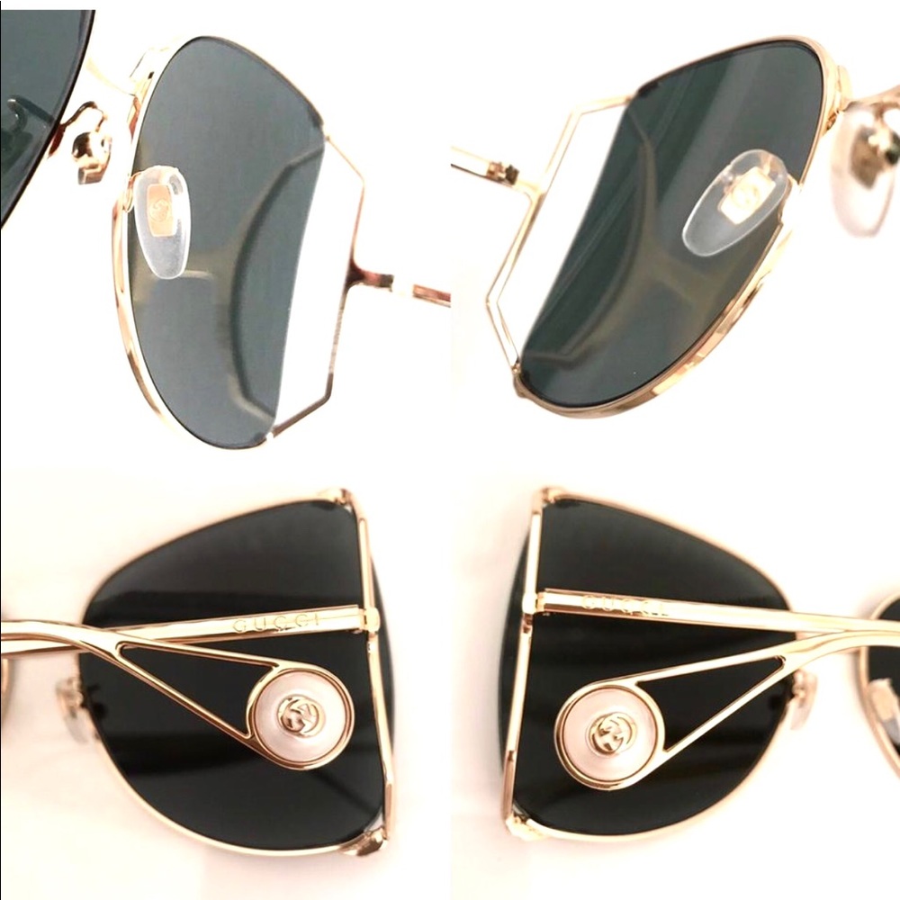 GUCCI Butterfly Pearl Logo GG 0252 005 Sunglasses - Picture 3 of 7